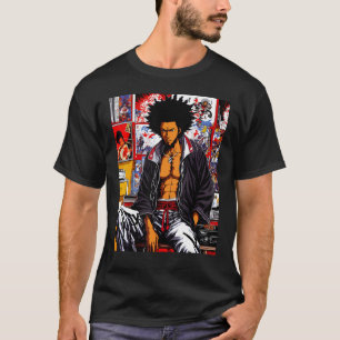African Samurai Hip-hop Afro 90s  Retro Chill Lofi T-Shirt