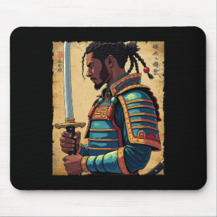 African Samurai Vintage Afro American Bushido Warr Mouse Pad