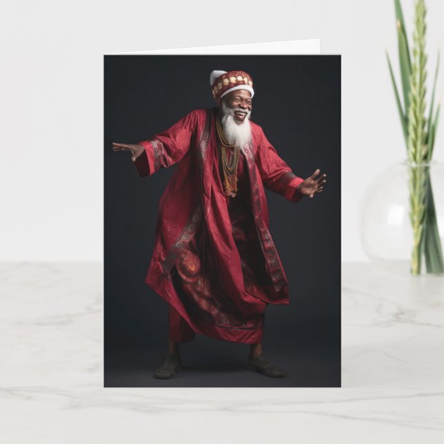 African Santa Christmas Holiday Card (Front)