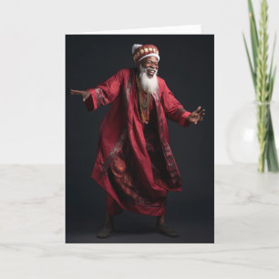African Santa Christmas Holiday Card