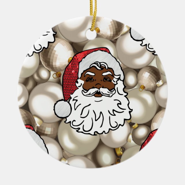 african santa claus ceramic tree decoration (Front)