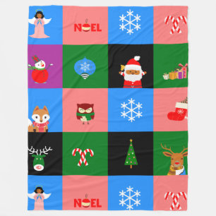 african santa claus colorblock blanket