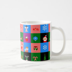 african santa claus colorblock coffee mug