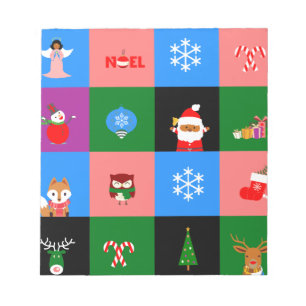 african santa claus colorblock notepad