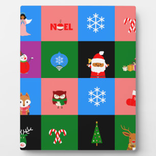 african santa claus colorblock plaque