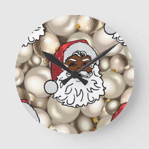 african santa claus round clock