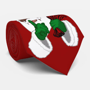 African Santa Clause Tie Christmas Santa Neckties