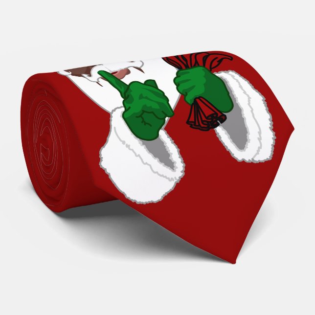 African Santa Clause Tie Christmas Santa Neckties (Rolled)