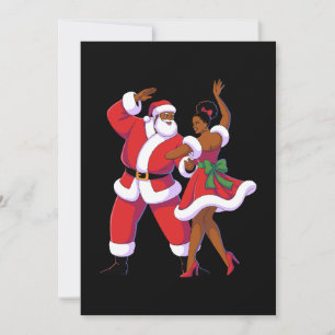 African Santa Dancing Christmas Holiday Xmas Invitation