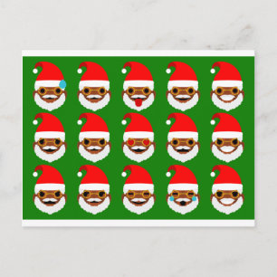 african santa emoji emoticons holiday postcard