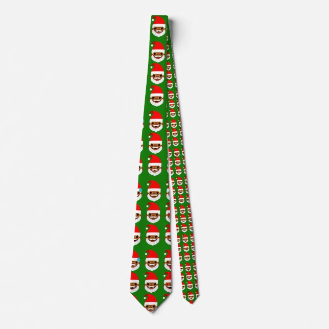 african santa emoji emoticons tie (Front)