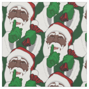 African Santa Fabric Black Santa Christmas Fabrics