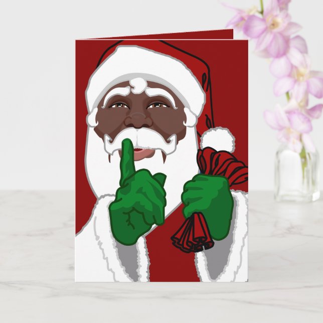 African Santa Greeting Cards Black Santa Cards (Orchid)