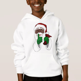 African Santa Hoodie Kids Black Santa Hoodie Shirt