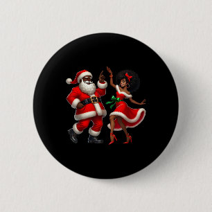 African Santa Mrs Claus Dancing African American C 6 Cm Round Badge
