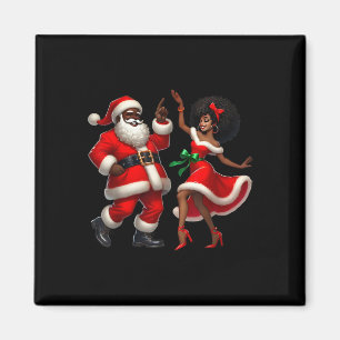 African Santa Mrs Claus Dancing African American C Magnet