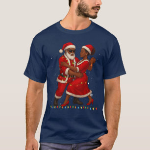 African Santa Mrs Claus Dancing African American C T-Shirt