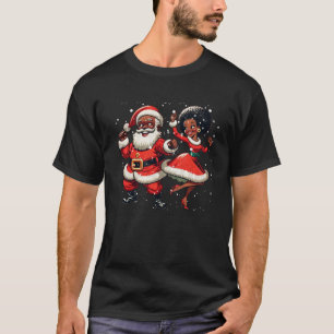 African Santa Mrs Claus Dancing African American C T-Shirt