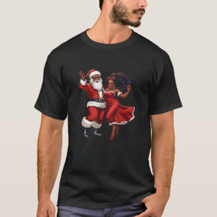 African Santa Mrs Claus Dancing African American C T-Shirt
