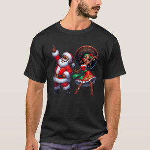 African Santa Mrs Claus Dancing African American C T-Shirt