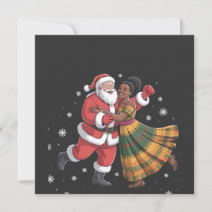 African Santa Mrs Claus Dancing African American   Invitation