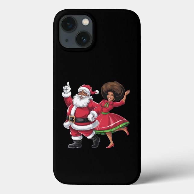African Santa Mrs Claus Dancing American Christmas Case-Mate iPhone Case (Back)