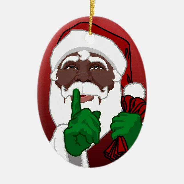 African Santa Ornament Custom Christmas Decoration (Front)