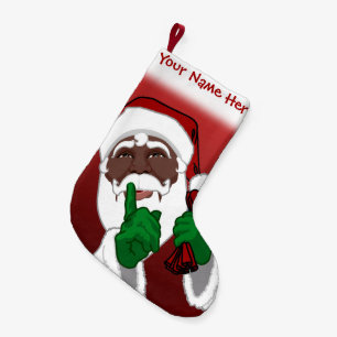 African Santa Stocking Custom Christmas Stockings