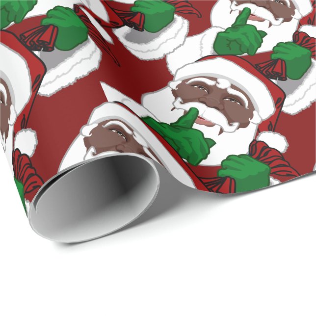 African Santa Wrapping Paper Christmas Paper (Roll Corner)