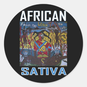 AFRICAN SATIVA CLASSIC ROUND STICKER
