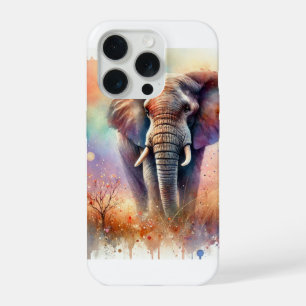 African Savanna Elephant 300724AREF132 - Watercolo iPhone 15 Pro Case