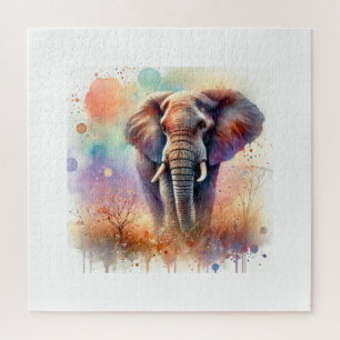 African Savanna Elephant 300724AREF132 - Watercolo Jigsaw Puzzle