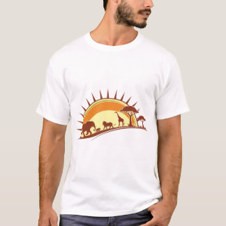 African Savanna Wildlife Silhouette Art T-Shirt