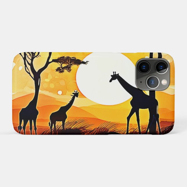 African Savannah Sunset Giraffe Scene Case-Mate iPhone Case (Back (Horizontal))