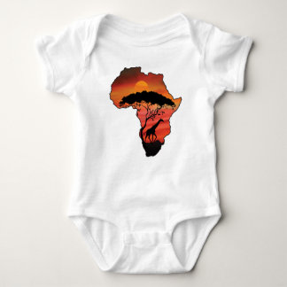 African Serengeti with a Giraffe Baby Bodysuit
