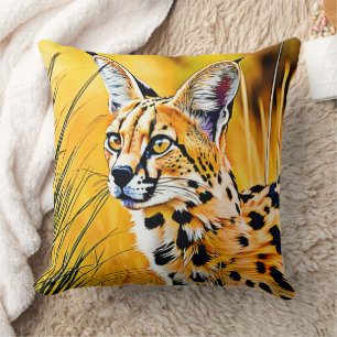 African Serval Art Cushion