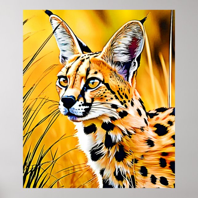African Serval Art Poster (Front)