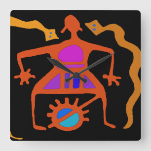 African Shaman Acrylic Wall Clock