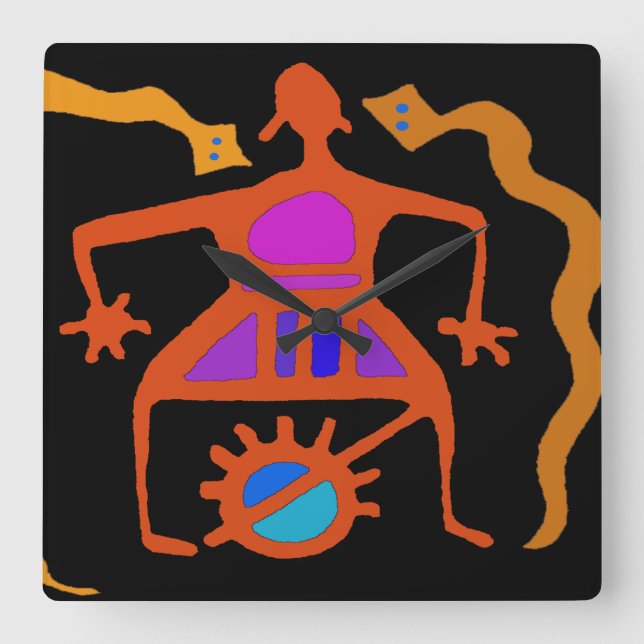 African Shaman Acrylic Wall Clock (Front)