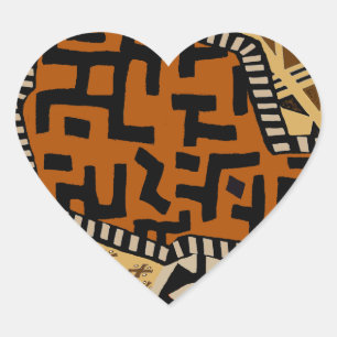 African Shaman Earth Spirits Heart Sticker