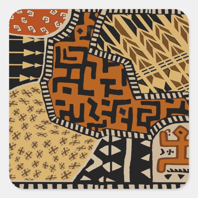 African Shaman Earth Spirits Square Sticker (Front)