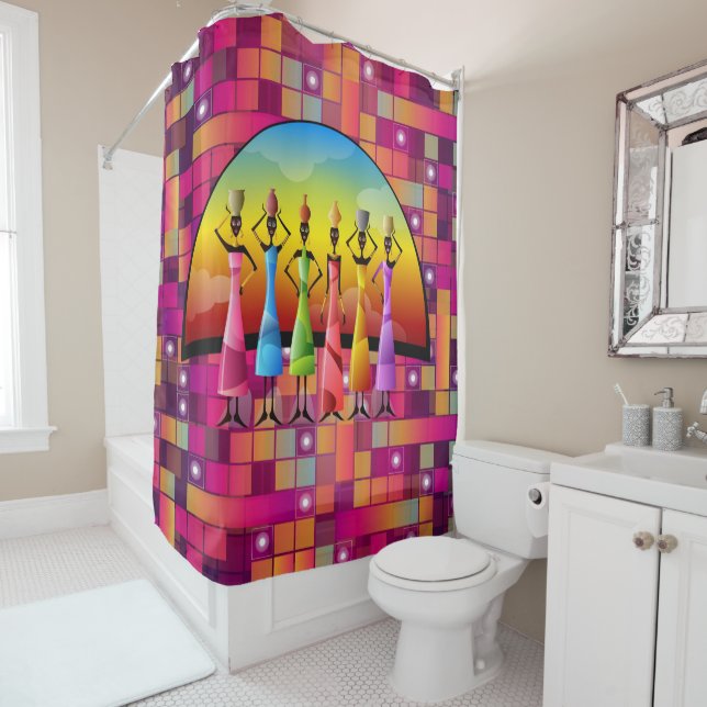 African Shower Curtain (In Situ)