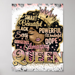 African Sista Black Queen Melanin Woman Sistas Fun Poster