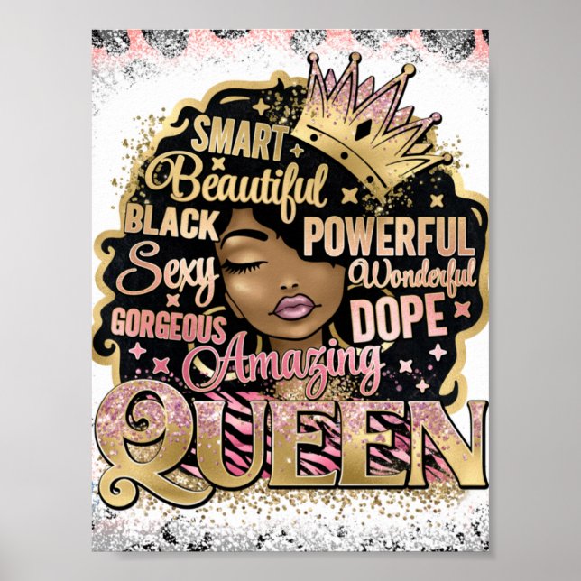 African Sista Black Queen Melanin Woman Sistas Fun Poster (Front)