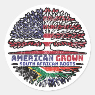 African South Africa US American USA United States Classic Round Sticker