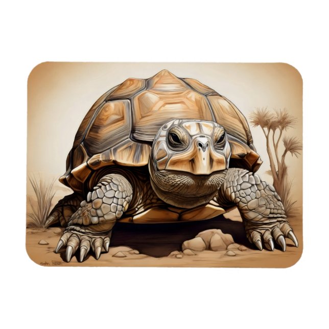 African Spurred tortoise  Magnet (Horizontal)
