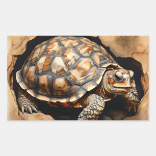 African Spurred tortoise  Rectangular Sticker