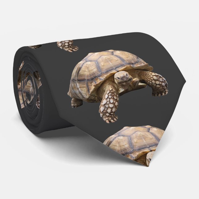 African spurred tortoise tie (Rolled)