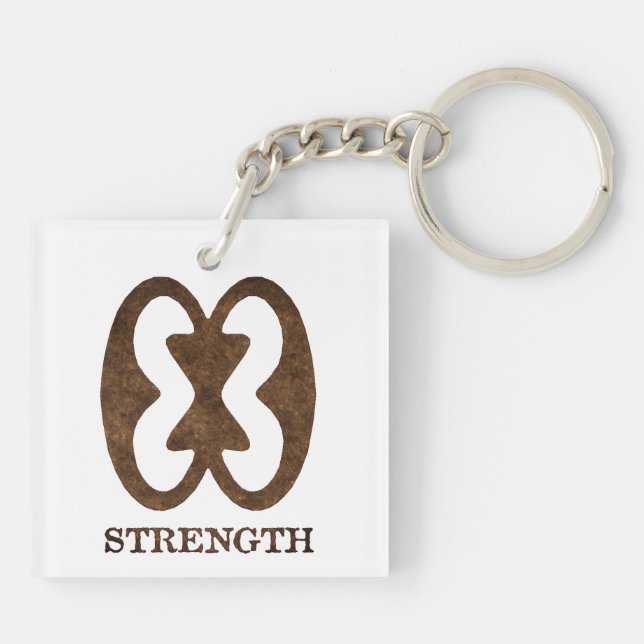 African Strength Symbol Keychain (Back)