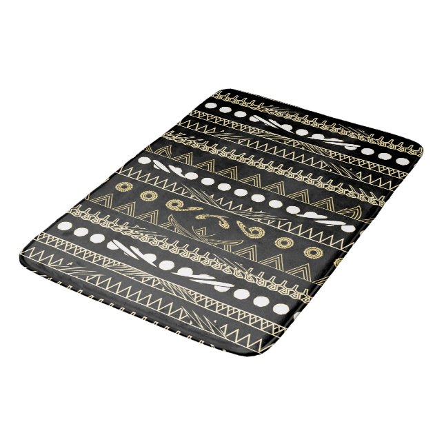 African Style Abstract Motif Design Bath Mat (Angled)